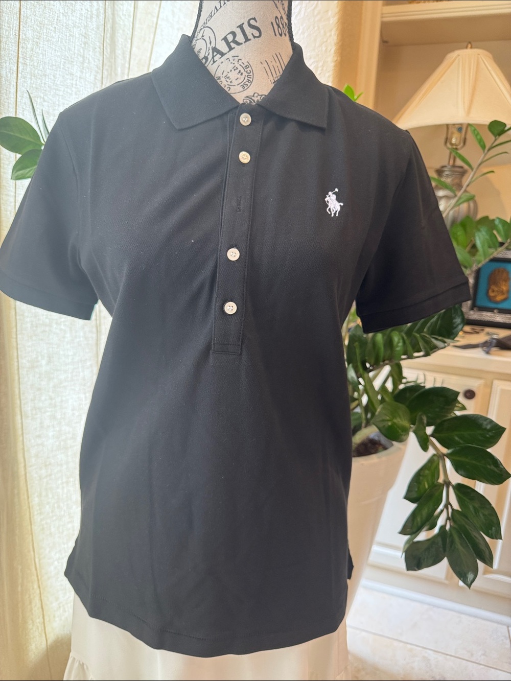 Ralph Lauren Black Short Sleeve Polo with White Pony